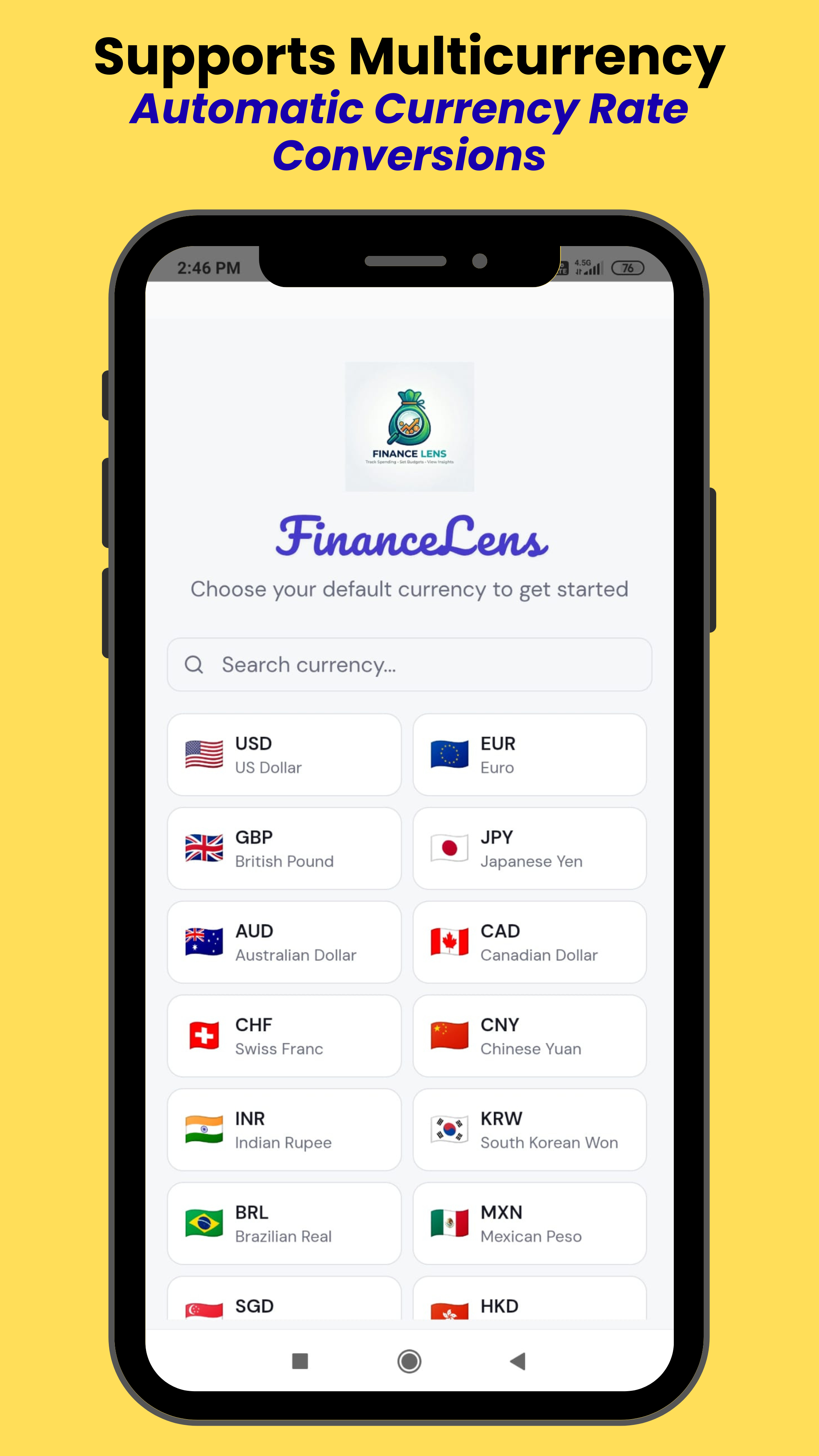 Supports multicurrency with automatic conversions
